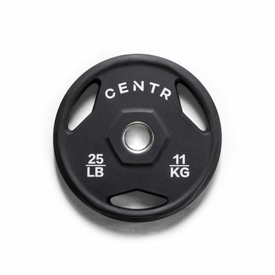 Centr 136kg Rubber Olympic Weight Set with Bar 2.13m Black Chrome Plates and Locking Collars