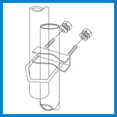 Antsig Antenna Mount U-Bolt - 6.3mm Galvanised Steel - Durable Outdoor Use