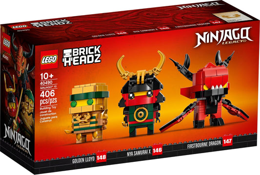 LEGO BRICKHEADZ Ninjago Firstbourne Dragon Nya Samura X Golden Lloyd (40490)