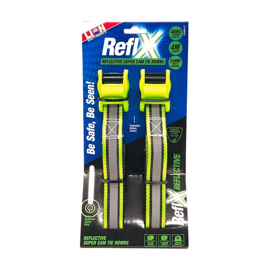 Lion Reflx Super Cam Tie Downs - 4m - Premium Polyester - Reflective