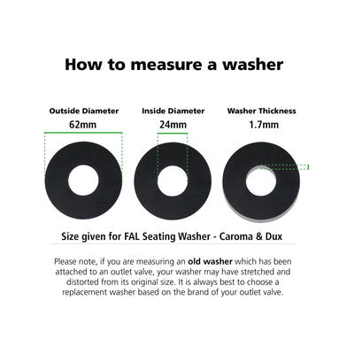Fix a Loo Seating Washer - Rubber 10 Pack - 62mm x 24mm - Leak Repair