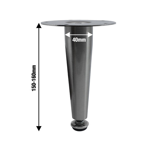 Adoored 150mm Brushed Nickel Tapered Metal Legs - Easy Installation - Durable – view 2 - Auzzistore