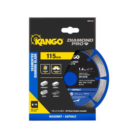 Kango Segmented Diamond Saw Blade - 115mm - Diamond - Dry Cutting - Auzzistore
