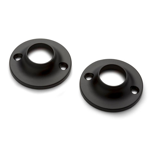 Sandleford 19mm Black Fitting Rod Round Flange 2 Pack - Matte Black - Steel - Auzzistore