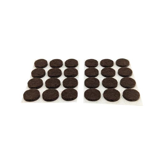 Surface Gard Round Felt Floor Protection 13mm Brown 24 Pack - Noise Reduction - Auzzistore