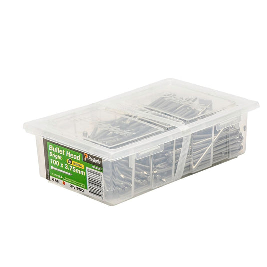 Paslode Bullet Head Nails 100mm 3.75mm Bright Steel 200 Pack - Auzzistore