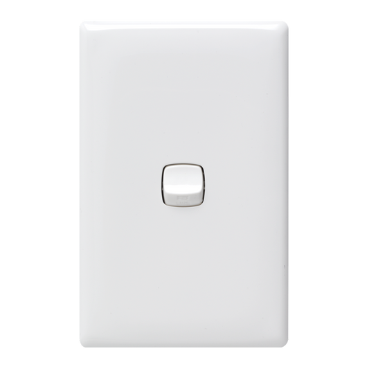 HPM Linea Wall Switch - 1 Gang - 82mm x 127mm - Slim - White - Auzzistore