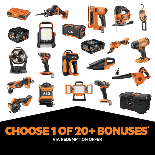 AEG 18V Fusion Brushless 6 Piece Tool Kit - 5.0Ah Batteries - Heavy Duty – view 2 - Auzzistore