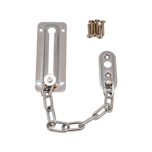 Syneco Nickel Plated Door Chain Guard - 195mm x 24mm x 95mm - Security - Auzzistore