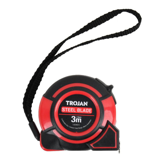 Trojan 3m Tape Measure - 3m Length - Accurate Millimeter Graduations - Durable - Auzzistore