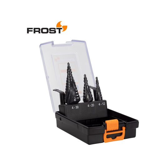 Frost 3 Piece HSS Step Drill Set - 143mm - High-Speed Steel - Orange - Precision Drilling – view 2