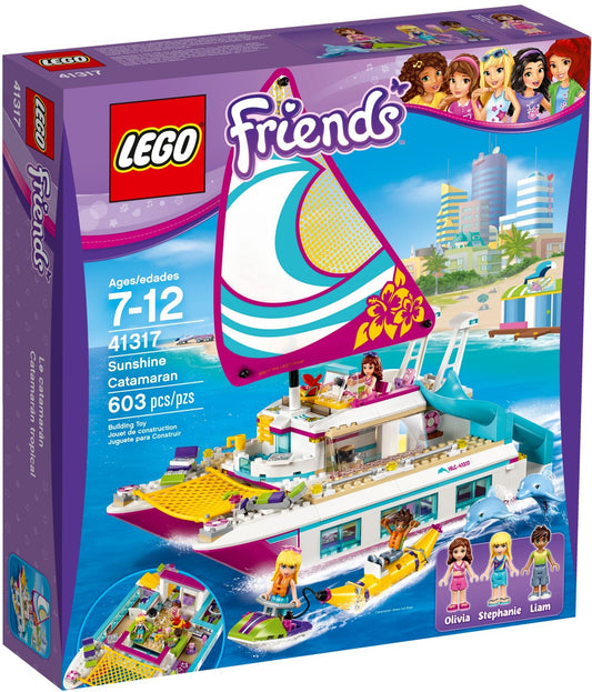 LEGO 41317 Sunshine Catamaran: Cruise Ship Boat with Pool & Dolphins - Auzzistore
