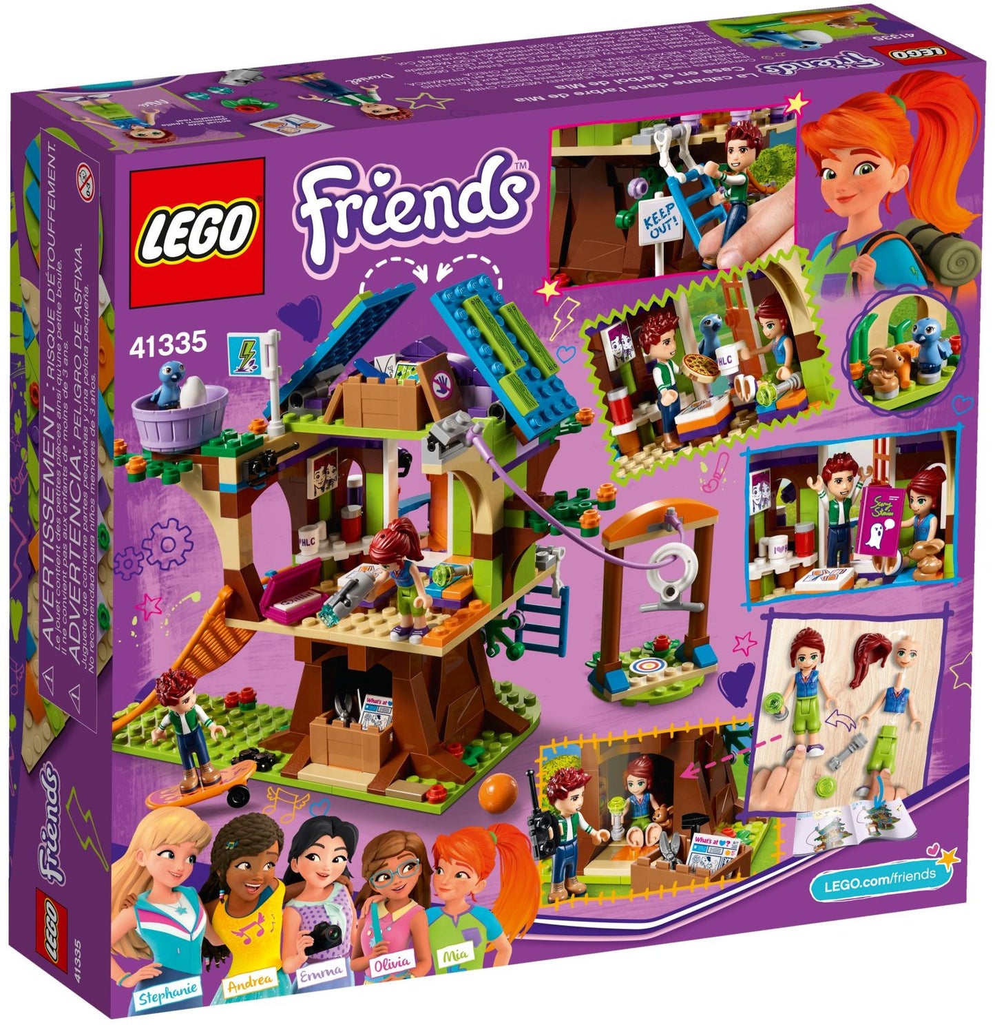 LEGO 41335 Mia's Tree House Playset with Bunny House & Zip Line