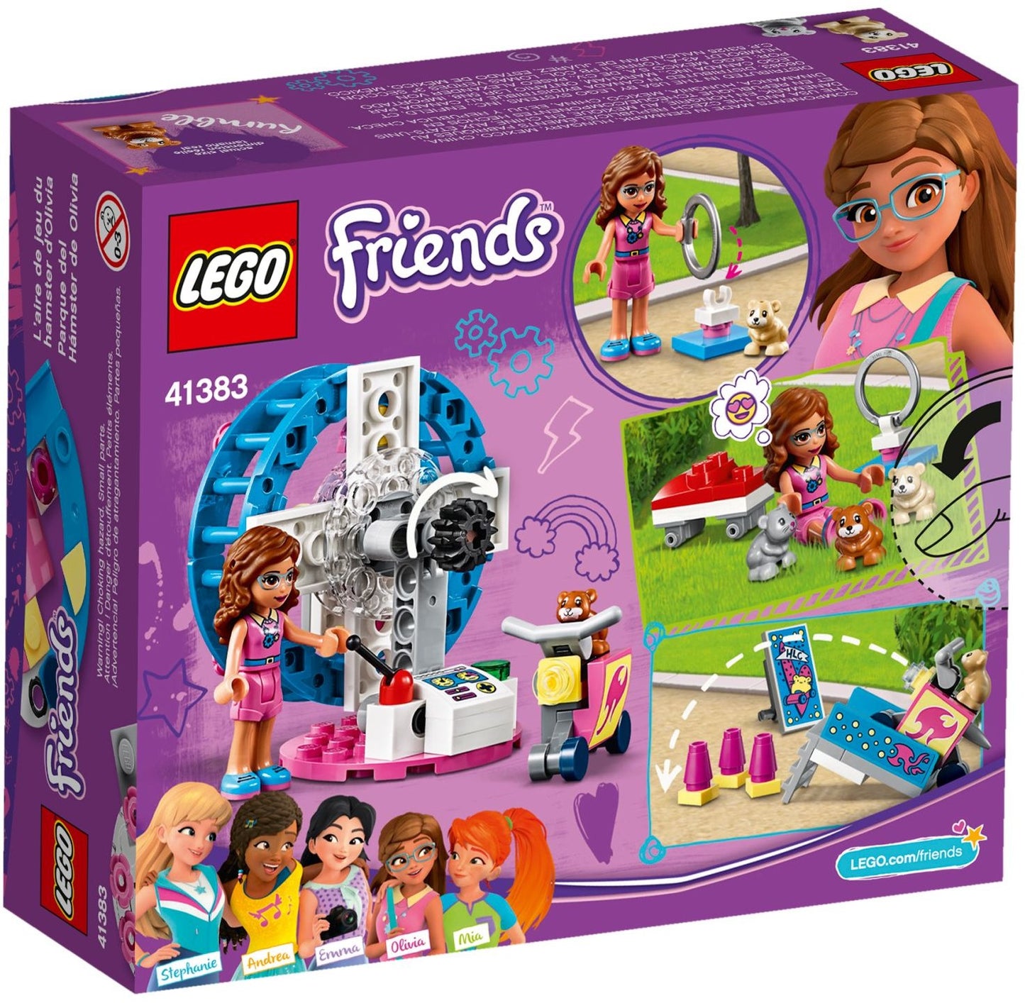 LEGO 41383 Olivia's Hamster Playground - Spinning Wheel & Play Set