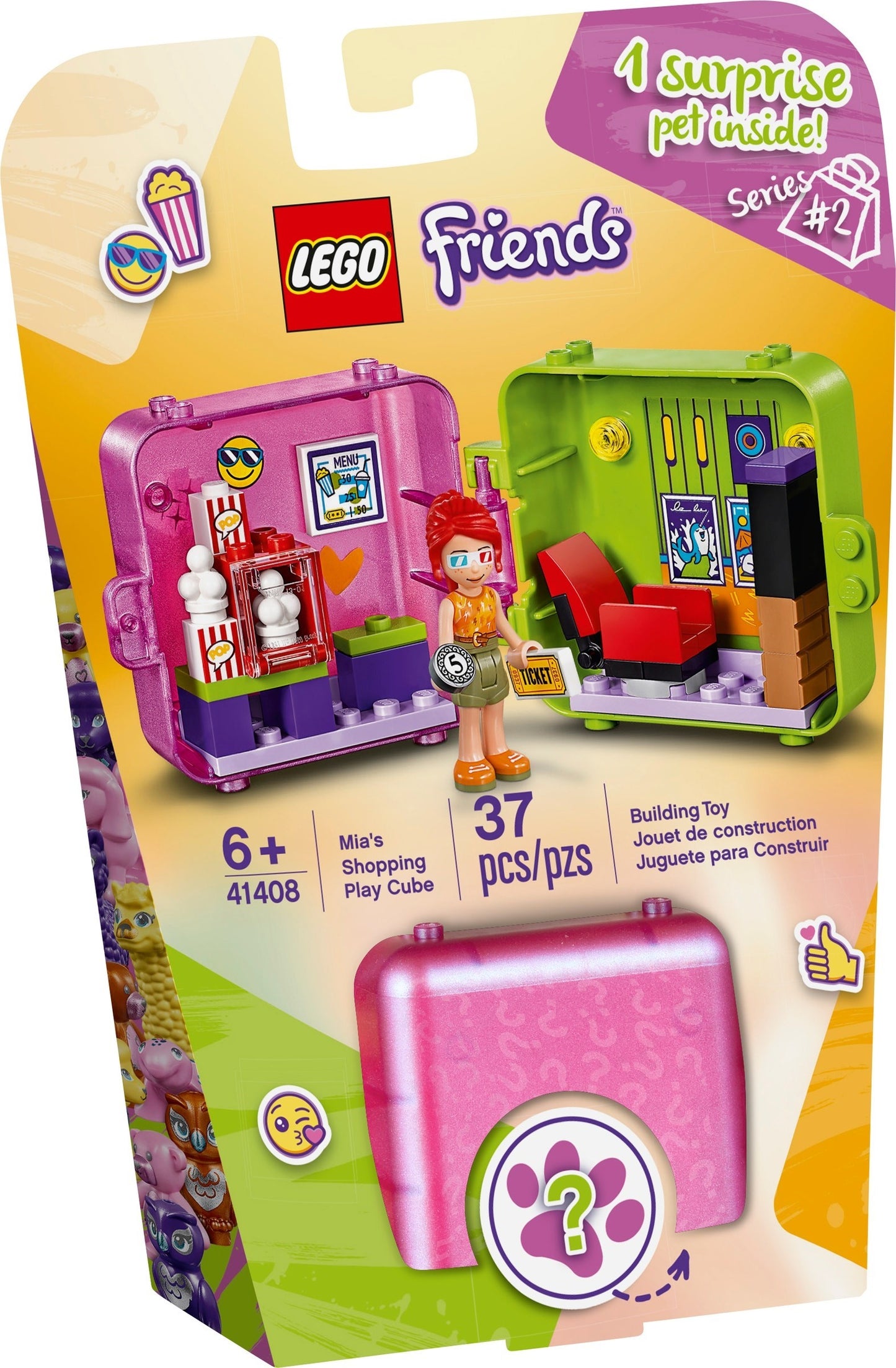 LEGO 41408 Mia's Movie Theater Play Cube: Portable Fun for Kids