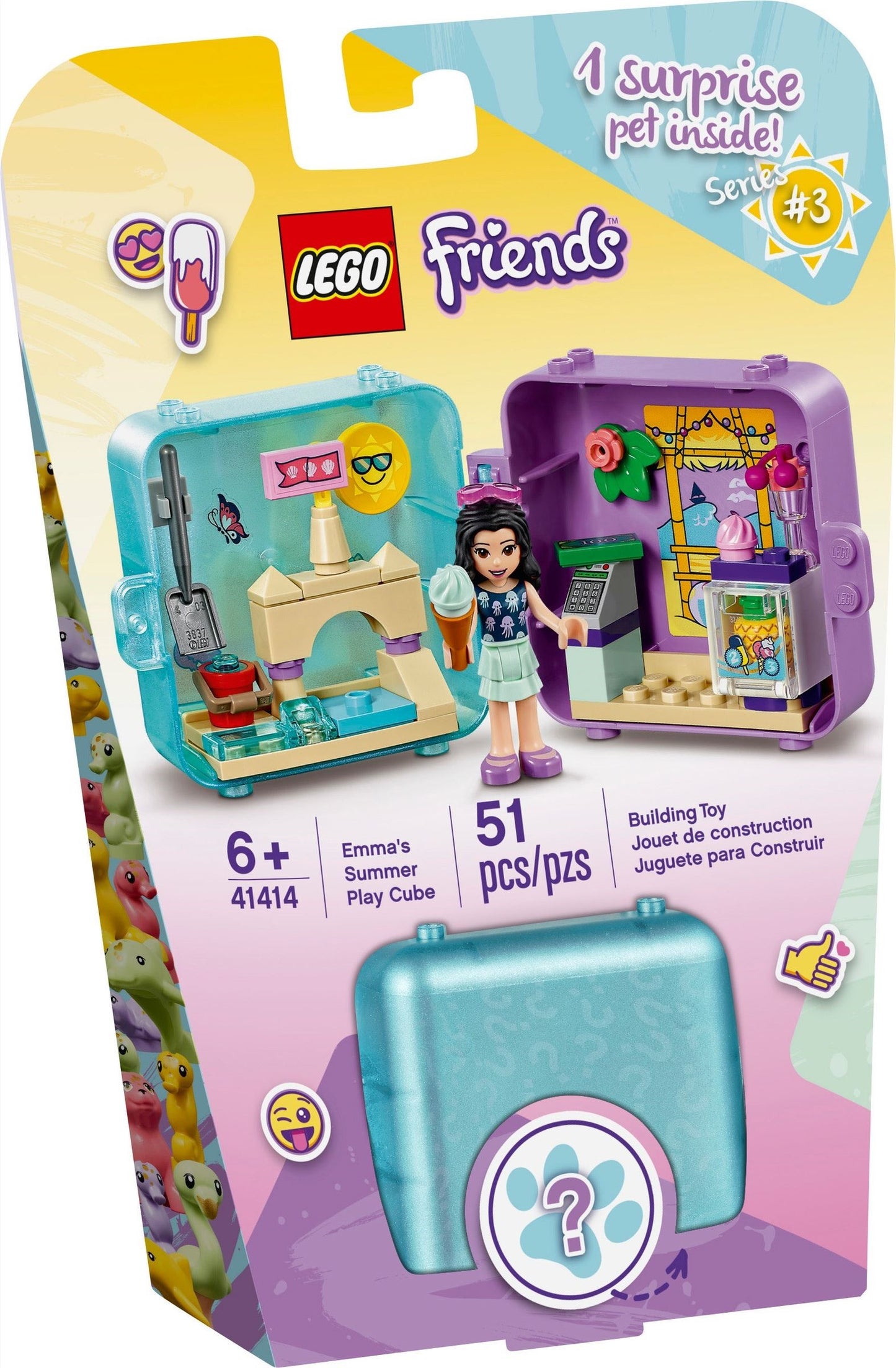 LEGO 41414 Emma's Summer Play Cube: Beach Fun Toy
