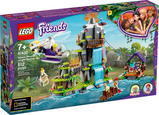 LEGO 41432 Alpaca Mountain Jungle Rescue Volcano Set - Auzzistore