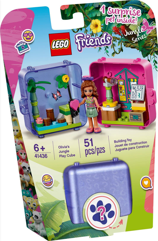 LEGO 41436 Olivia's Jungle Play Cube: Portable Wildlife Adventure - Auzzistore