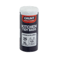 Grunt Kitchen Tidy Bags - 40L - High Density Polyethylene - Easy Tie Handles - 25 Pack