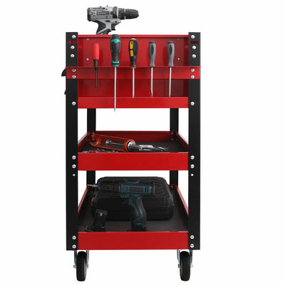 NXA 76cm Red Tool Cart 2 Drawers 3 Trays Steel 30TC2D2TR Portable