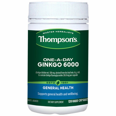 Thompson's One-A-Day Ginkgo 6000 120 Capsules Antioxidant Support Supplement