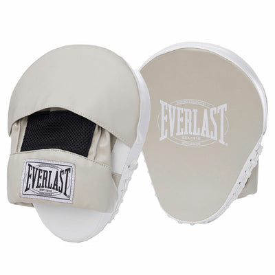Everlast 1910 Boxing Mitt Kit Classic Gloves & Focus Mitts Sable/White