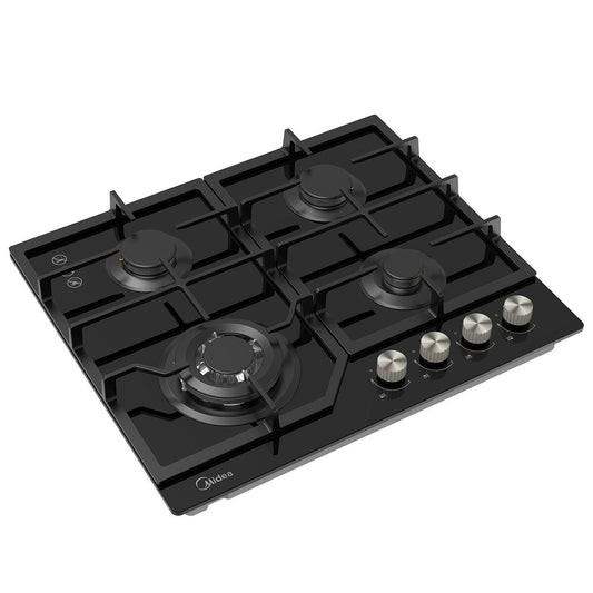 Midea 600mm Black Glass Gas Cooktop 4 Zone Wok Burner MCG601GBL — image 2