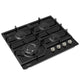 Midea 600mm Black Glass Gas Cooktop 4 Zone Wok Burner MCG601GBL — image 2