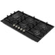 Midea 900mm Black Glass Gas Cooktop 5 Zone Cast Iron MCG90GBL — image 2