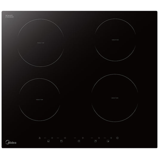 Midea 60cm Induction Cooktop 4 Zone 7200W, Black Glass with Touch Control MC-IF7216G4-A1