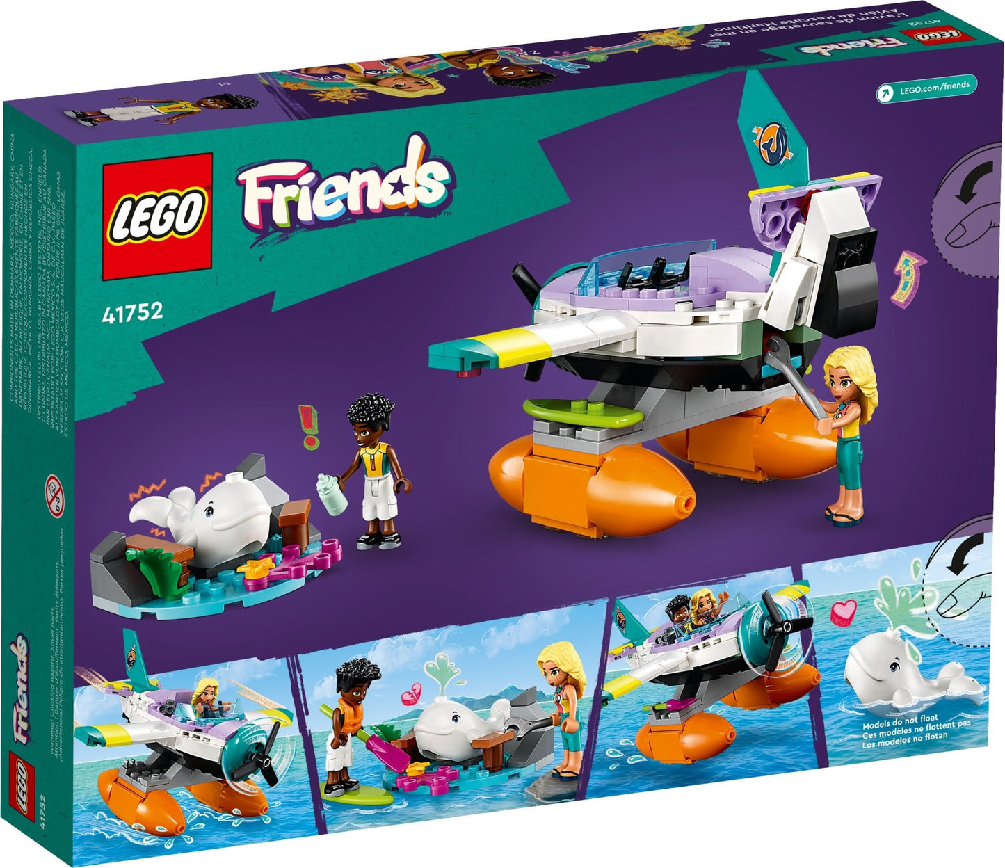 LEGO 41752 Sea Rescue Plane – Ocean Wildlife Rescue Playset