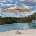 SunVilla Tan LED Market Umbrella 3m Aluminium Rechargeable