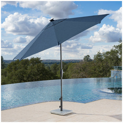 SunVilla Blue 3m LED Market Umbrella Aluminium Rechargeable