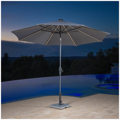 SunVilla 3m LED Market Umbrella Graphite Aluminium Rechargeable