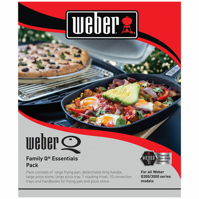 Weber Q3100 LPG BBQ 56010124 Black Family Q Essentials Pack Cart