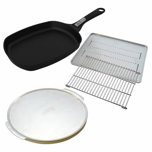 Weber Q3100 Black With Family Q Essentials Pack And Cart - Auzzistore