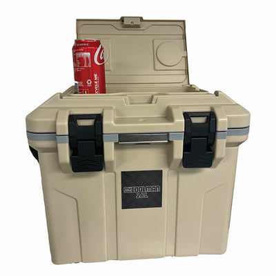myCOOLMAN 16L Icebox Cooler Durable with Dry Storage COB16 Tan/Grey Capacity