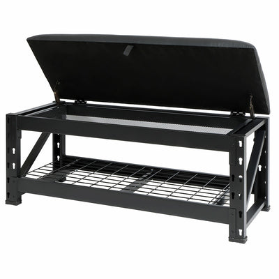 Storage Bench 51cm Height Black Steel 454kg