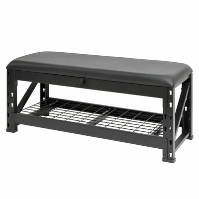 Storage Bench 51cm Height Black Steel 454kg
