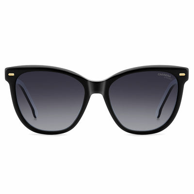 Carrera 3043/S 80S Women’s Rectangular Sunglasses Black White Acetate