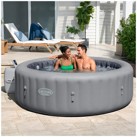 Lay-Z-Spa Santa Monica MaxHold EnergySense Smart AirJet 7 Grey Round Inflatable Spa 2.16M x 71cm