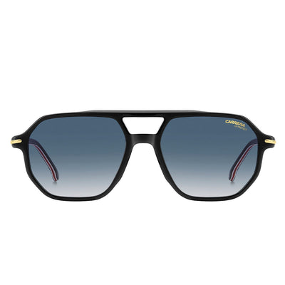 Carrera 341/S 2M2 Men's Stylish Acetate Sunglasses Black Gold Dark Blue