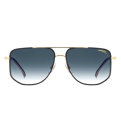 Carrera 355/S RHL Men's Rectangular Sunglasses 59mm Gold Black Dark Blue