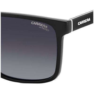 Carrera 8064/S 80S Sporty Men's Rectangular Sunglasses Black White