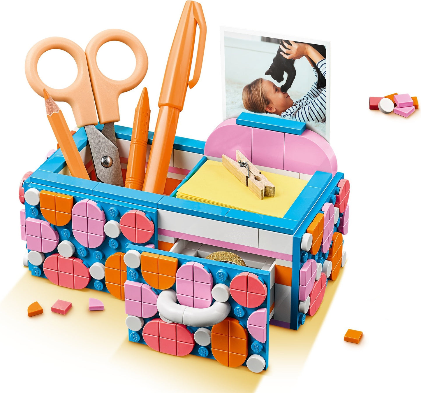 LEGO 41907 DOTS Desk Organizer with Drawer, DIY Craft Set