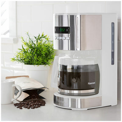 Kenmore 12 Cup Drip Coffee Maker KKCM12WAU Programmable 1000W White