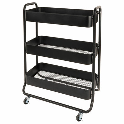 Neatfreak Extra Wide Rolling Cart 3 Tier Metal Trolley 4 Castor Wheels