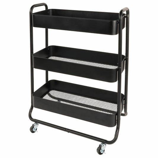 Neatfreak Extra Wide Rolling Cart 3 Tier Metal Trolley 4 Castor Wheels — image 2