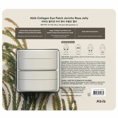 Abib Collagen Eye Patches 2 x 60 Pack Jericho Rose Hydrogel Cooling