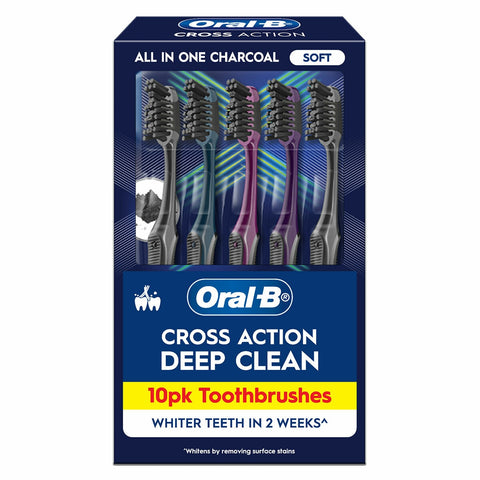 Oral-B Cross Action Clean Ultrathin Charcoal Toothbrush 10 Pack - Auzzistore